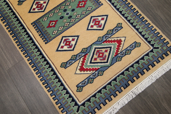 新品　SALE　高級ラグ　パキスタン手織り絨毯　玄関マット　アクセントラグ　76x121cm　＃192 4枚目の画像