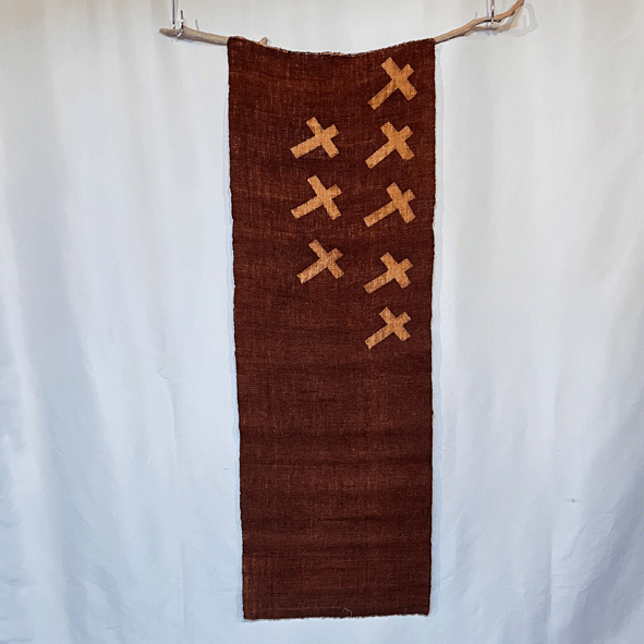 柿渋染め熟成綿麻生地K23043