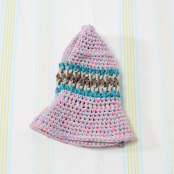サマーニット帽　手編みのバケットハット　かぎ針編み　春夏　帽子　ピンク系　ユニコーンカラー　シャーベットカラー　ペール 8枚目の画像