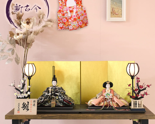◉セール！新品　お雛様　五月人形　端午の節句　豪華　黒塗り台　金屏風セット 五月人形 単品台屏風 20号四曲菖蒲屏風 28畳台 - 雛人形・五月