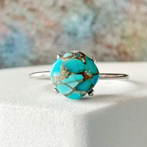JORIE】コッパーターコイズ リング silver925刻印あり フリーサイズ  