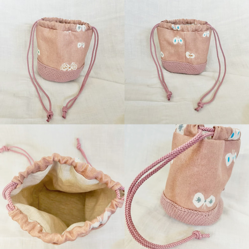 ♡handmade♡ミナペルホネン　　底がまぁるい巾着バッグ ♡handmade♡ ミナペルホネン まぁるい底の巾着バッグ - メルカリ
