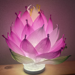 蓮の花デザイン フロアスタンド　白紫　2台セット 蓮の花デザイン フロアスタンド白紫2台セット