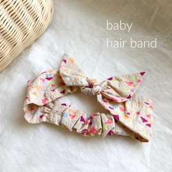 Babyリボンヘアバンド　baby pink 1枚目の画像