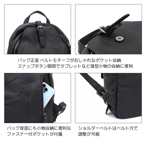 美品　COACH　リュック　レザー　ブラック　ファスナー　黒 通勤　通学 COACH 【COACH】コーチ レザー ミニリュック Wポケット ブラック