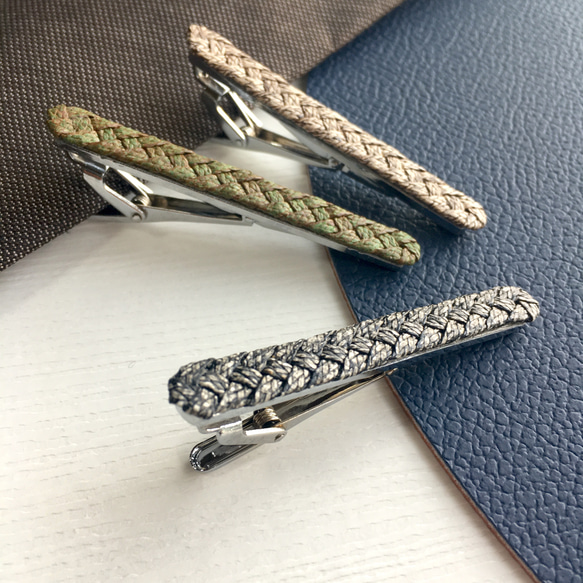 クラフトバンドのネクタイピン tie clip B【送料無料】 2枚目の画像