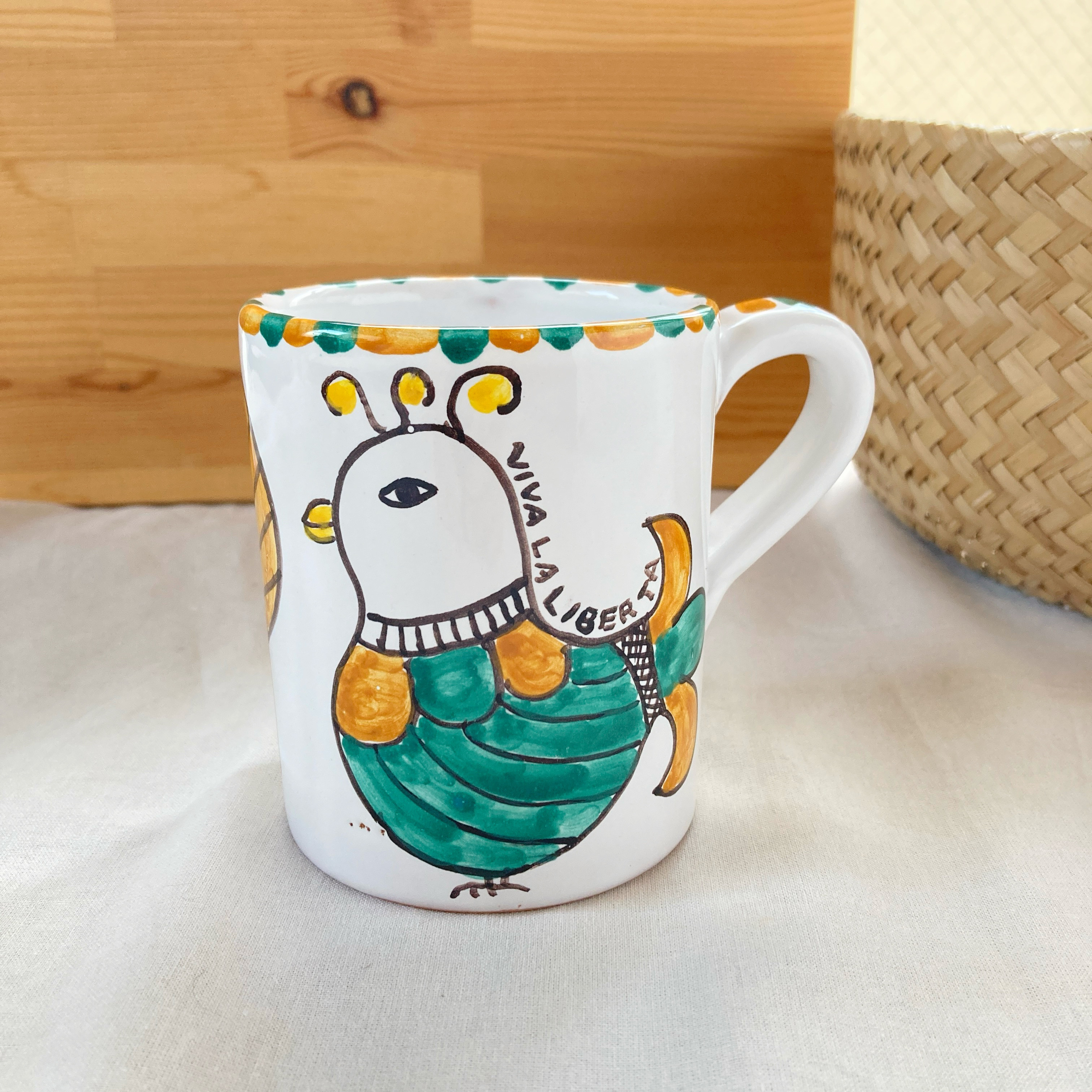 マグカップ 大 250ml BCR018 鳥 マヨリカ焼き イタリア陶器