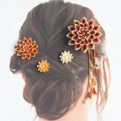 Set of hair ornaments/Flexible arrangement /orange 第2張的照片