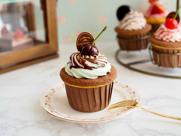 チョコミントのカップケーキメモスタンド 5枚目の画像