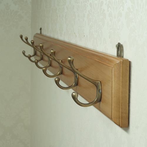 壁掛け 帽子掛け 真鍮フック 玄関 北欧 6連『ARNO/コートハンガー100
