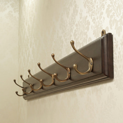 壁掛け 帽子掛け 真鍮フック 玄関 北欧 6連『ARNO/コートハンガー100