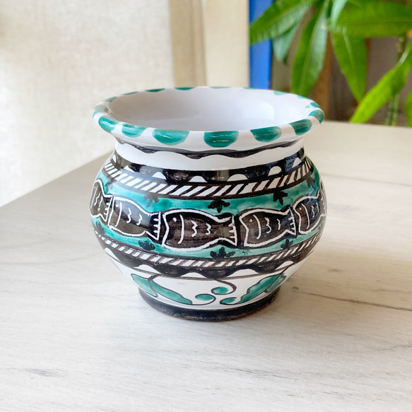 イタリア製 手描き 鉢カバー イタリア製 手描きの鉢カバー（SELECTED