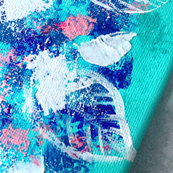 【原画】抽象画　紫陽花 　約18cm角　キャンバス　送料無料 5枚目の画像
