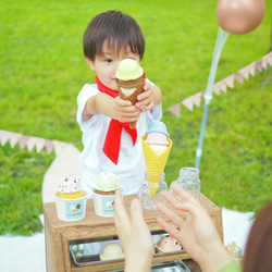 《2ヶ月待ち》おもちゃのアイス屋さんごっこ　ショーケース付きVer 3枚目の画像