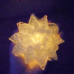 【オーダー】シーグラスのお花のランプシェード ライトブルー 氷蓮華（ひれんげ）クリスマスラッピング対応【海灯花】 5枚目の画像