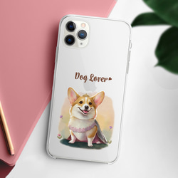 【 ロイヤル コーギー 】 スマホケース　クリアソフトケース　犬　犬グッズ　プレゼント　アンドロイド対応 2枚目の画像