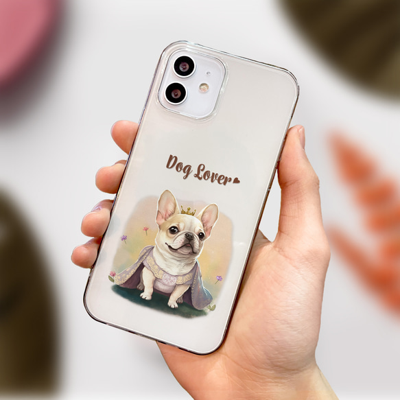 【 ロイヤル フレンチブルドッグ 】 スマホケース　クリアソフトケース　犬　犬グッズ　プレゼント　アンドロイド対応 4枚目の画像