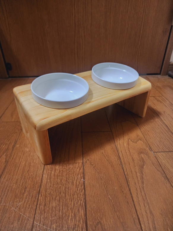 ペット フードスタンド フードテーブル 木製 餌台 餌入 水入れ