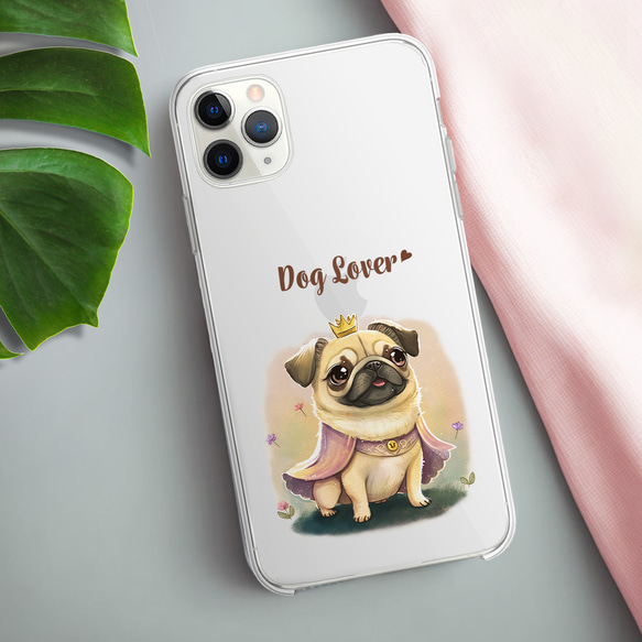 【 ロイヤル パグ 】 スマホケース　クリアソフトケース　犬　犬グッズ　プレゼント　アンドロイド対応 3枚目の画像