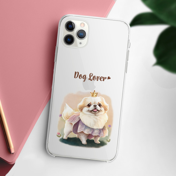 【 ロイヤル ペキニーズ 】 スマホケース　クリアソフトケース　犬　犬グッズ　プレゼント　アンドロイド対応 2枚目の画像