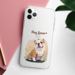 【 ロイヤル ブルドッグ 】 スマホケース　クリアソフトケース　犬　犬グッズ　プレゼント　アンドロイド対応 2枚目の画像