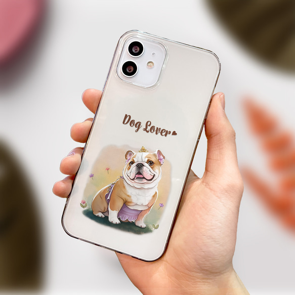 【 ロイヤル ブルドッグ 】 スマホケース　クリアソフトケース　犬　犬グッズ　プレゼント　アンドロイド対応 4枚目の画像