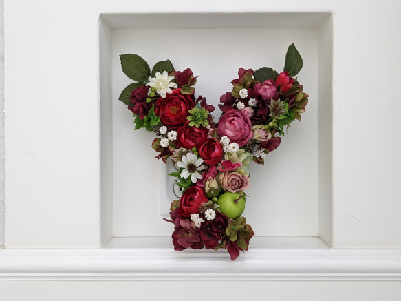 受注制作！吊るせる立てれるイニシャルフラワーオブジェ アート