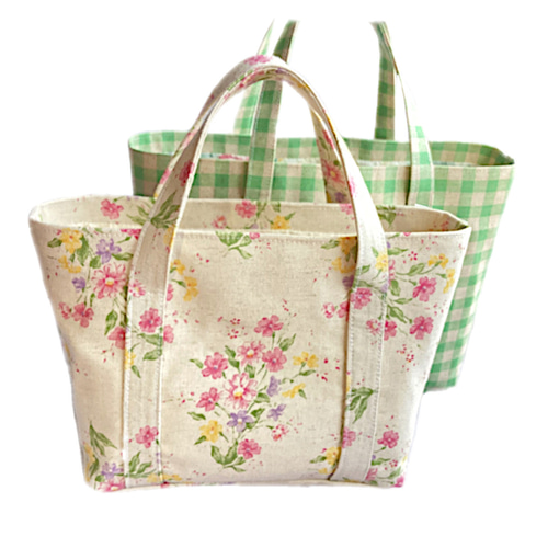 送料無料】グリーンのチェック柄のトートバッグ トートバッグ upwards1