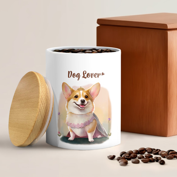 【 ロイヤル コーギー 】 キャニスター　保存容器　お家用　プレゼント　犬　ペット　うちの子　犬グッズ 2枚目の画像