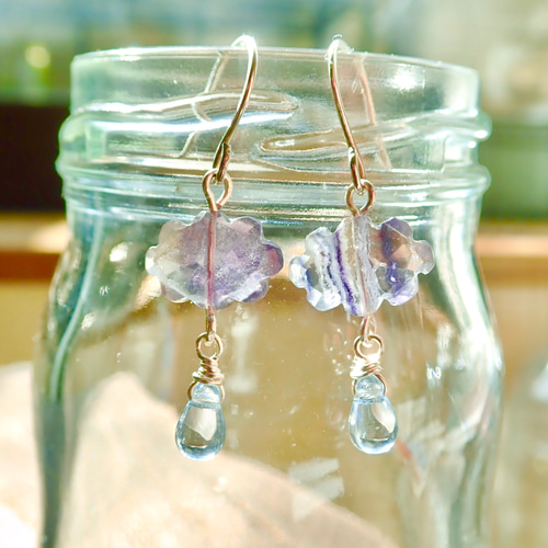 雲カット♡レインボーフローライト 6個セット 天然石 Mystic stones 