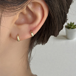 ピアス レディース 18K アレルギー対応 小さめ シルバー ゴールド 雫 しずく ティア ドロップ 仕事 プレゼント 4枚目の画像