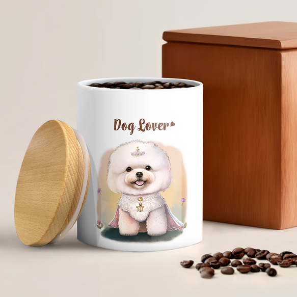 【 ロイヤル ビションフリーゼ  】キャニスター　保存容器　お家用　プレゼント　犬　ペット　うちの子　犬グッズ 2枚目の画像