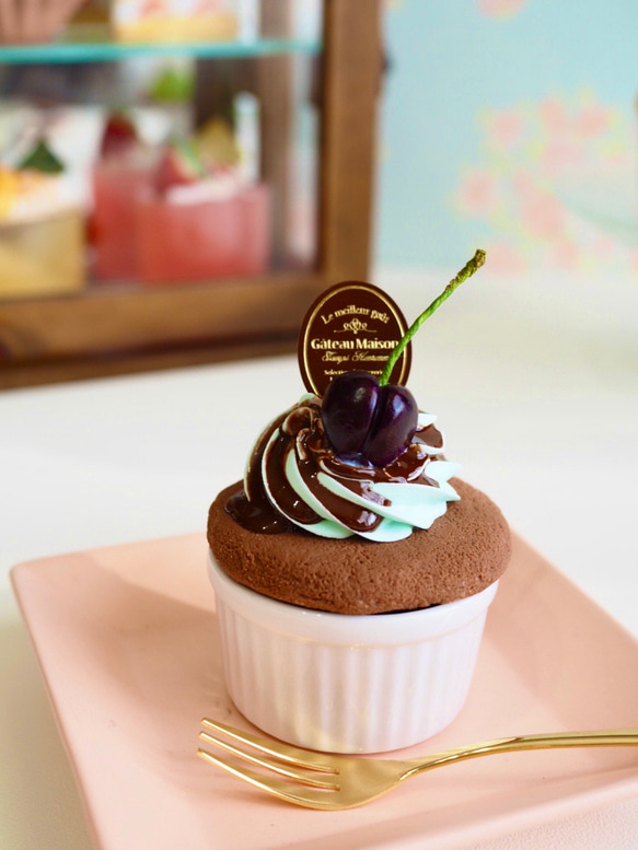 チョコミントのカップケーキ小物入れ 3枚目の画像