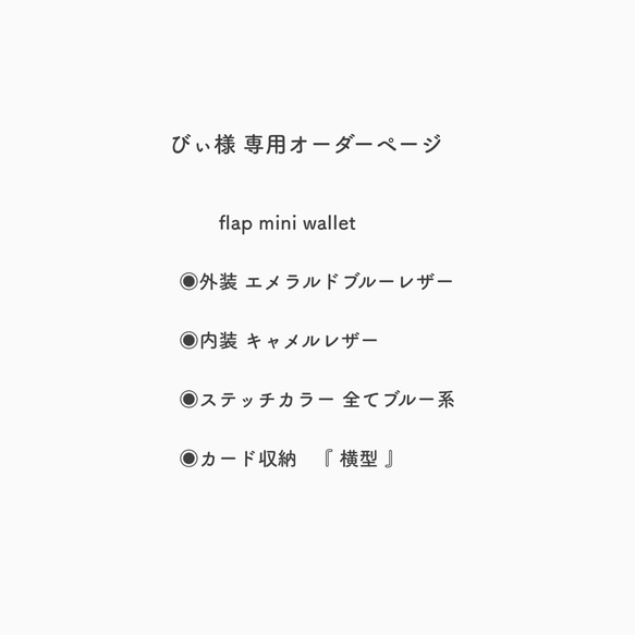 びぃ様 専用オーダーページ　 flap mini wallet 1枚目の画像