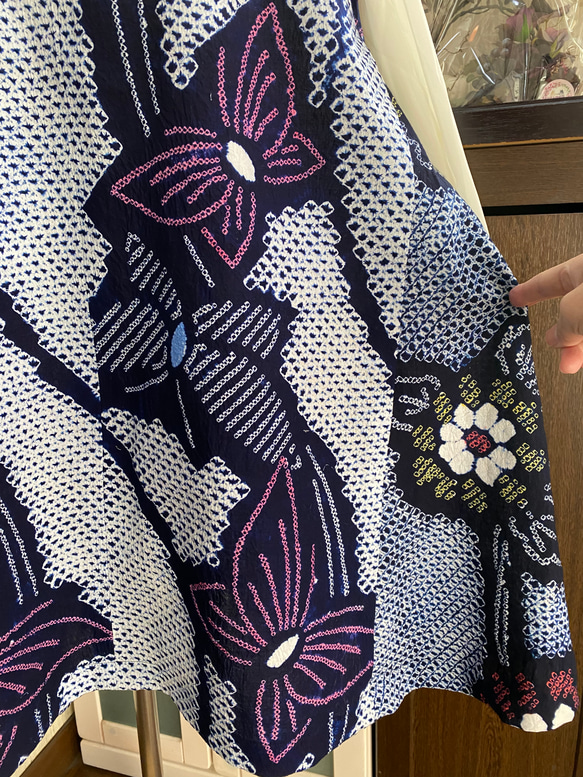 ♢ご紹介までに♢ 自己流 藍染の有松絞りリメイク作品のお洗濯のやり方