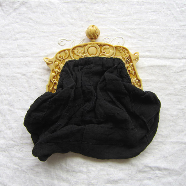 フランスアンティーク 宿り木とヒイラギ バック 口金 セルロイド製 リメイク