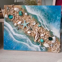 海を感じるインテリア レジンオーシャンアート ピンクサンドビーチ