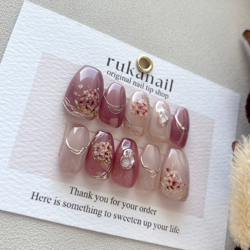【ylo5na】　ネイルチップ　甘くて熱くて息も出来ない お客様ネイル💅 #こあきち💅 #ちゅるんちゅるんネイル #美