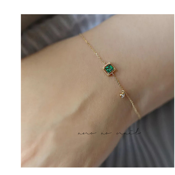 【つけっぱなしOK】k14gf〔n133〕emerald bijou ring 上品　プレゼントにも　 10枚目の画像