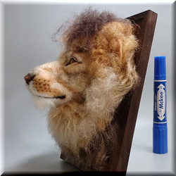 羊毛フェルト　ライオン　額縁入りライオン　ライオンフィギュア 10枚目の画像
