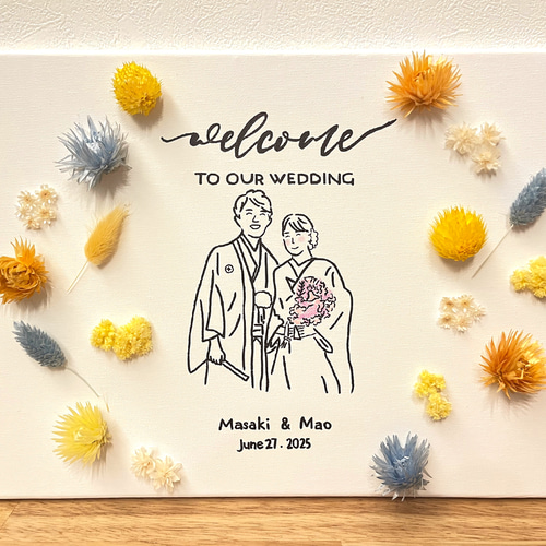 結婚式 ウェルカムボード キャンバスボード イラスト 似顔絵