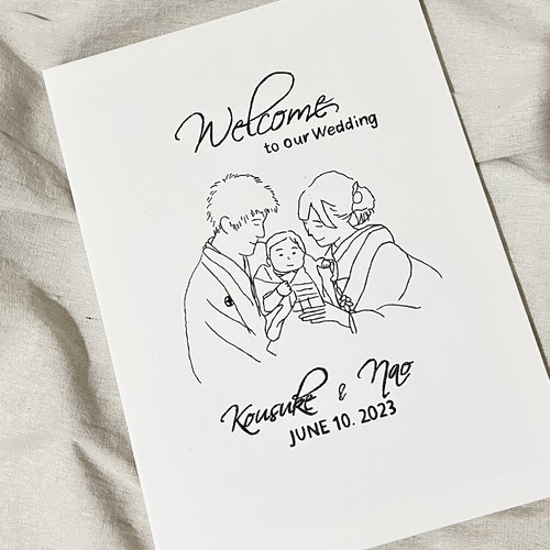 結婚式 ウェルカムボード キャンバスボード イラスト 似顔絵