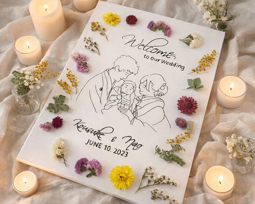 結婚式 ウェルカムボード キャンバスボード イラスト 似顔絵 オーダー