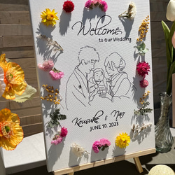 結婚式 ウェルカムボード キャンバスボード イラスト 似顔絵 オーダー