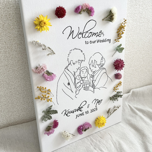 結婚式 ウェルカムボード キャンバスボード イラスト 似顔絵