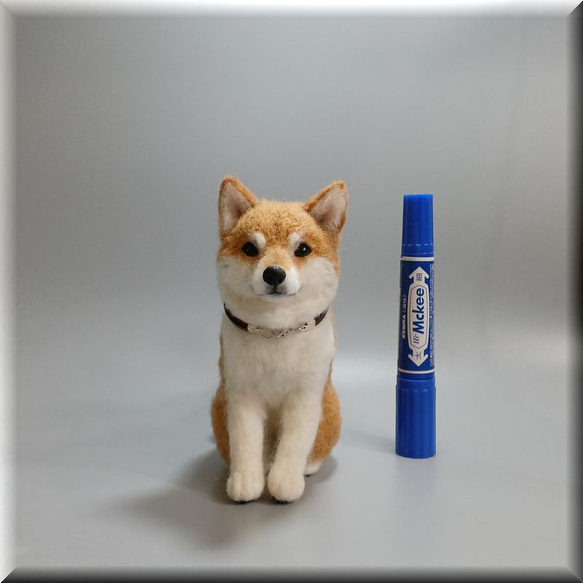羊毛フェルト 犬 柴犬 犬フィギュア 羊毛フェルト モンブラン