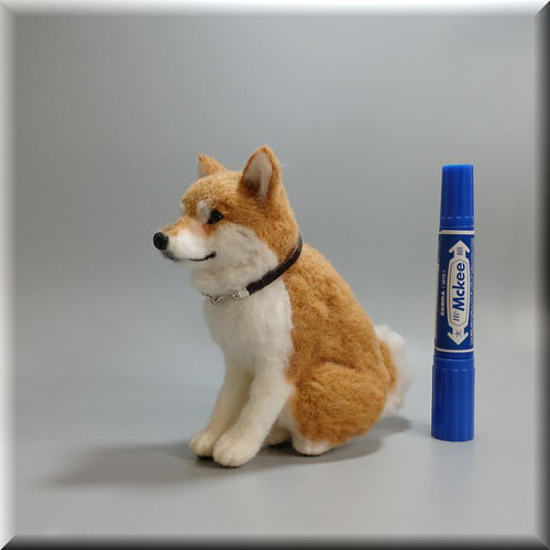 羊毛フェルト 犬 柴犬 犬フィギュア 羊毛フェルト モンブラン
