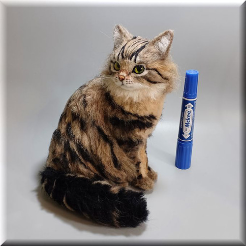 羊毛フェルト 猫 サイベリアン ねこ ネコ 猫フィギュア 羊毛フェルト