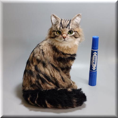 羊毛フェルト 猫 サイベリアン ねこ ネコ 猫フィギュア 羊毛フェルト