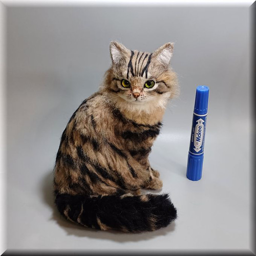 羊毛フェルト 猫 サイベリアン ねこ ネコ 猫フィギュア 羊毛フェルト
